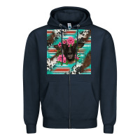 Navy western suffolk ewe Zipper Hoodie - BarkalooDesign