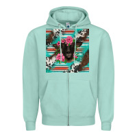 Seafoam western suffolk ewe Zipper Hoodie - BarkalooDesign