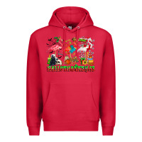 Cardinal happy hallothanksmas flamingo Premium Hoodie - CowhideDigitalArt