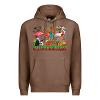 Chestnut happy hallothanksmas flamingo Premium Hoodie - CowhideDigitalArt