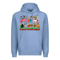 Colony Blue happy hallothanksmas flamingo Premium Hoodie - CowhideDigitalArt