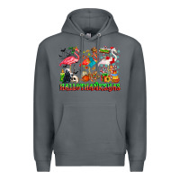 Rock happy hallothanksmas flamingo Premium Hoodie - CowhideDigitalArt
