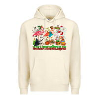 Sandshell happy hallothanksmas flamingo Premium Hoodie - CowhideDigitalArt