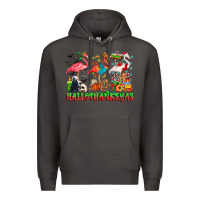 Smoke happy hallothanksmas flamingo Premium Hoodie - CowhideDigitalArt