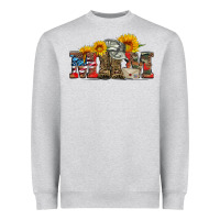 Heather Grey mom boots hat and sunflower Heavyweight Sweatshirt - Artiststas