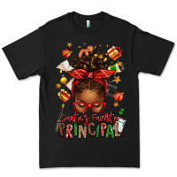 Black santas favorite principal afro messy bun Premium Tee - texasbilliewilder