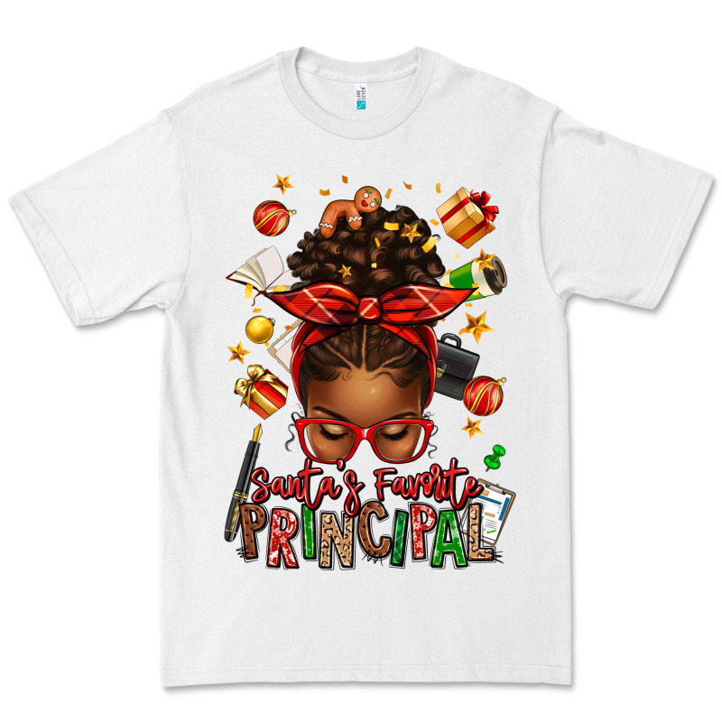 Santas Favorite Principal Afro Messy Bun Premium Tee by texasbilliewilder | Teevron
