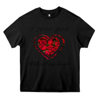 Black I love you with all my heart Heavy Core Tee - Bettercallsaul