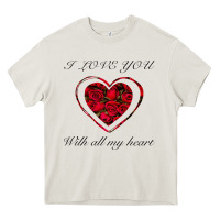 Cream I love you with all my heart Heavy Core Tee - Bettercallsaul