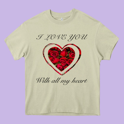 I Love You With All My Heart Heavy Core Tee Designed By Bettercallsaul