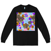 Black stars and sunflowers seamless pattern Long Sleeve Tee - FaDigitalArtStudio