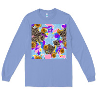 Colony Blue stars and sunflowers seamless pattern Long Sleeve Tee - FaDigitalArtStudio