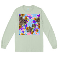 Matcha stars and sunflowers seamless pattern Long Sleeve Tee - FaDigitalArtStudio