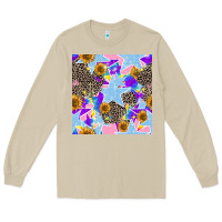 Mushroom stars and sunflowers seamless pattern Long Sleeve Tee - FaDigitalArtStudio