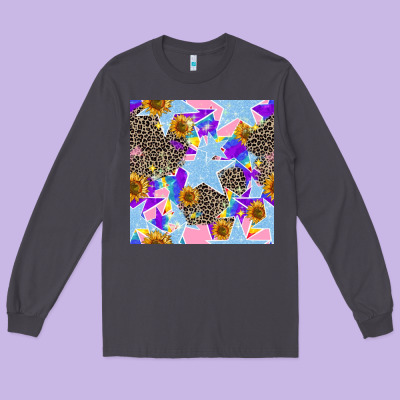 Stars And Sunflowers Seamless Pattern Long Sleeve Tee Designed By Fadigitalartstudio