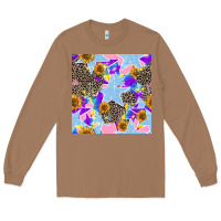 Toasted Coconut stars and sunflowers seamless pattern Long Sleeve Tee - FaDigitalArtStudio