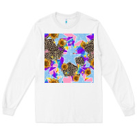 White stars and sunflowers seamless pattern Long Sleeve Tee - FaDigitalArtStudio