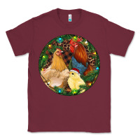 Burgundy Christmas Chick Family Classic Tee - RanaPortraitStore