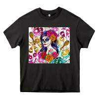 Asphalt sugar skull girl Heavy Core Tee - RanaPortraitStore