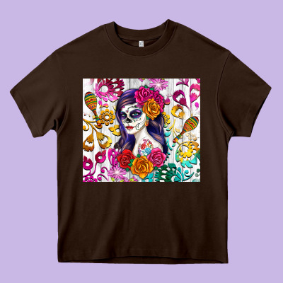 Sugar Skull Girl Heavy Core Tee Designed By Ranaportraitstore