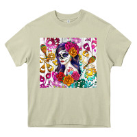 Mossy sugar skull girl Heavy Core Tee - RanaPortraitStore