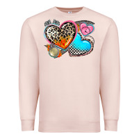 Pale Pink western leopard  racing  hearts Premium Sweatshirt - AdoDesignShop