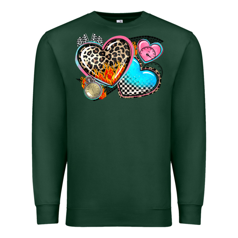 Western Leopard  Racing  Hearts Premium Sweatshirt by AdoDesignShop | Teevron