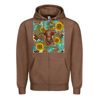 Chestnut western highland cow Zipper Hoodie - BarkalooDesign
