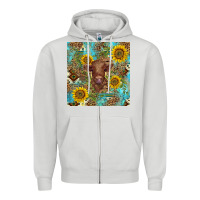 Dove Grey western highland cow Zipper Hoodie - BarkalooDesign