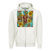 Oatmeal Heather western highland cow Zipper Hoodie - BarkalooDesign