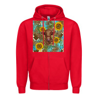Red western highland cow Zipper Hoodie - BarkalooDesign