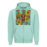 Seafoam western highland cow Zipper Hoodie - BarkalooDesign