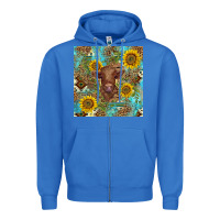 True Royal western highland cow Zipper Hoodie - BarkalooDesign