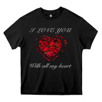 Black I love you with all my heart Heavy Core Tee - Bettercallsaul