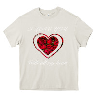 Cream I love you with all my heart Heavy Core Tee - Bettercallsaul
