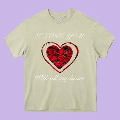 I Love You With All My Heart Heavy Core Tee Designed By Bettercallsaul