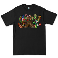Black Army Christmas Joy Premium Tee - NancyCooperArtShop