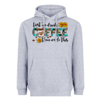 Heather Grey first we drink coffee then we do this Heavyweight Hoodie - AdoDesignShop
