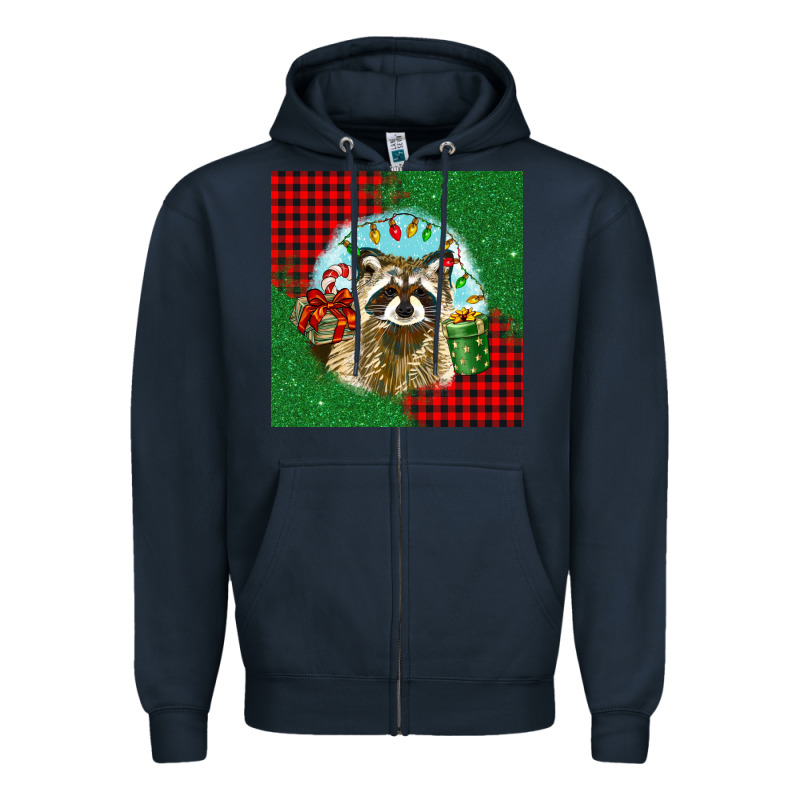 Christmas Raccoon Zipper Hoodie by BarkalooDesign | Teevron