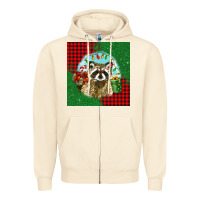 Sandshell christmas raccoon Zipper Hoodie - BarkalooDesign