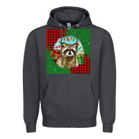 Smoke christmas raccoon Zipper Hoodie - BarkalooDesign