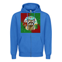 True Royal christmas raccoon Zipper Hoodie - BarkalooDesign