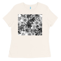 Bone black and white floral Ladies Tee - TumblerDesignByShophia