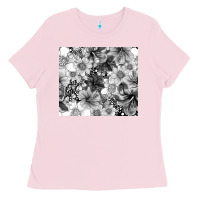 Bubblegum Pink black and white floral Ladies Tee - TumblerDesignByShophia