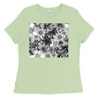 Matcha black and white floral Ladies Tee - TumblerDesignByShophia