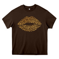 Chocolate Brown leopard lips Heavy Core Tee - Bettercallsaul