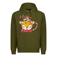 Army Green coffee cups animal Premium Hoodie - CowhideDigitalArt