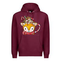 Burgundy coffee cups animal Premium Hoodie - CowhideDigitalArt