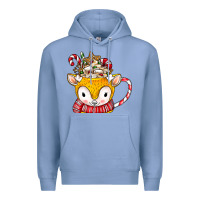 Colony Blue coffee cups animal Premium Hoodie - CowhideDigitalArt