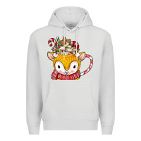 Dove Grey coffee cups animal Premium Hoodie - CowhideDigitalArt